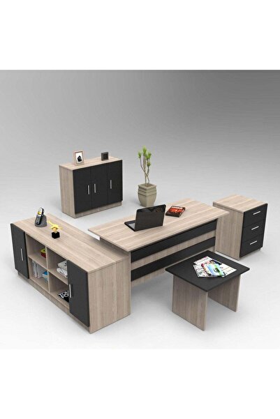 Adore Set mobilier de birou Linta XL, 5 piese, Birou - Biblioteca - Consola -...