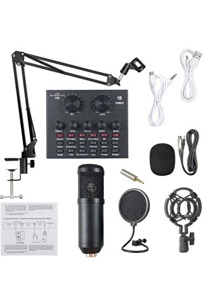 ELTRAZONE Microphone, Live Sound Card & BM800 Suspension Microphone Kit Broad...