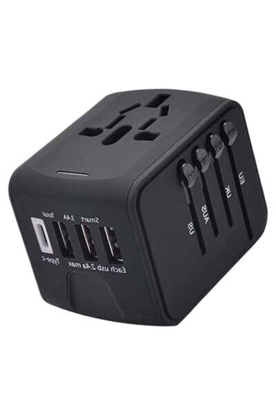 ELTRAZONE Universal Travel Adapter with 4 Ultra-Fast USB Port and 1 Ultra-Fas...