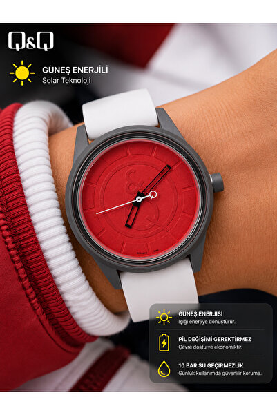 Q&Q Sea, Pool Waterproof Solar Powered 42mm Large Case Unisex Wristwatch Sili...