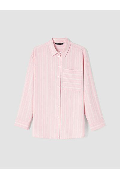 LC Waikiki Rmz Gi̇yi̇m Farkiyla Striped Loose Fit Women's Shirt Tunic