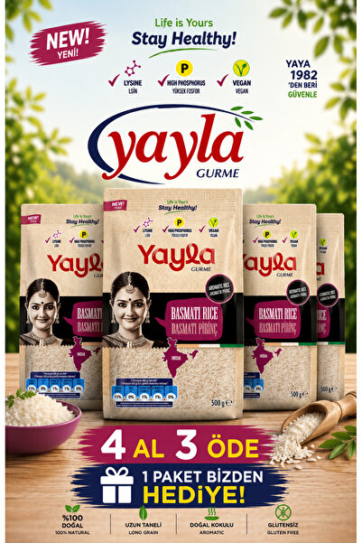 Yayla 4 Al 3 Öde Gurme Basmati Pirinç 4x500Gr