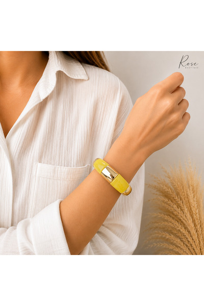 RoseCo00 Aura Gold Natural Stone Look Bracelet – Yellow
