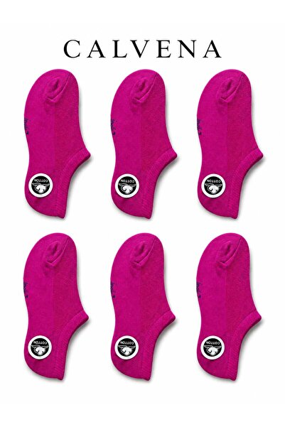 Calvena Girl's Pink Cotton 6 Pairs of Invisible Socks