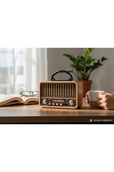 NNS NS-8899BT Bluetooth USB Kahverengi Nostaljik radyo