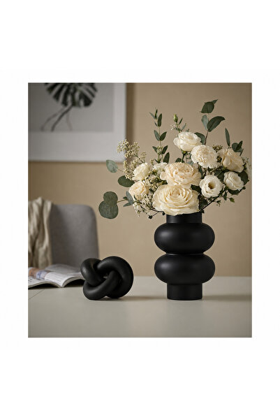 Lui Tasarım Modern Design Bohemian Mimimalist Black Color Ceramic Stoneware V...