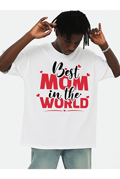 2mcup تي شيرت Best Mom Ever للرجال، تي شيرت أبيض برسومات، ملابس رياضية غير رس...