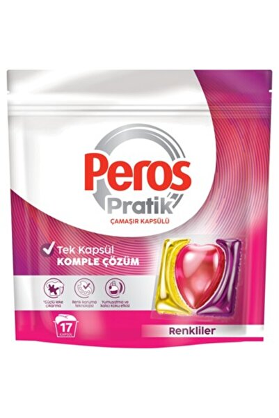 Peros Çamaşır Deterjanı Tableti (Kapsülü) Renkliler 17 Adet