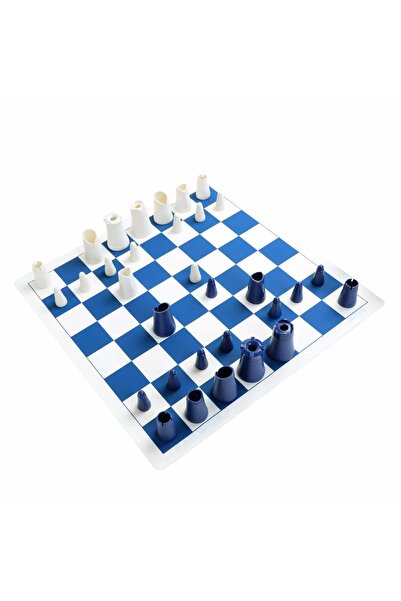 DesignNest Set de șah, DesignNest, Basic Crownes Chess, alb/albastru