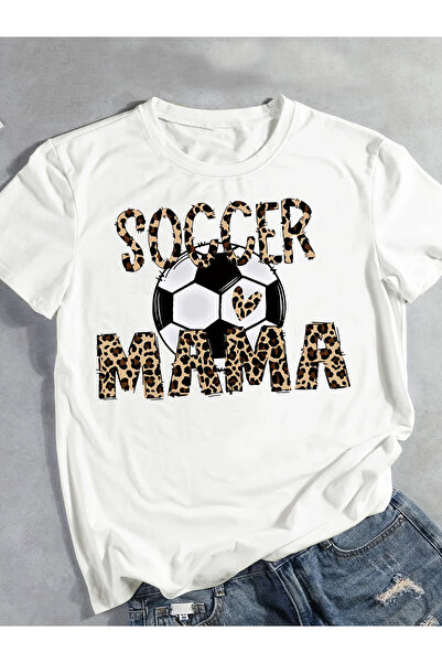 1001 Line Women's Mama T-Shirt Green with Black White Ball Print & Leopard Sp...