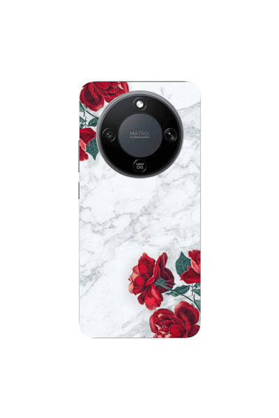 Other Honor Magic 8 Lite red roses marble Transparent Silicone TPU Θήκη