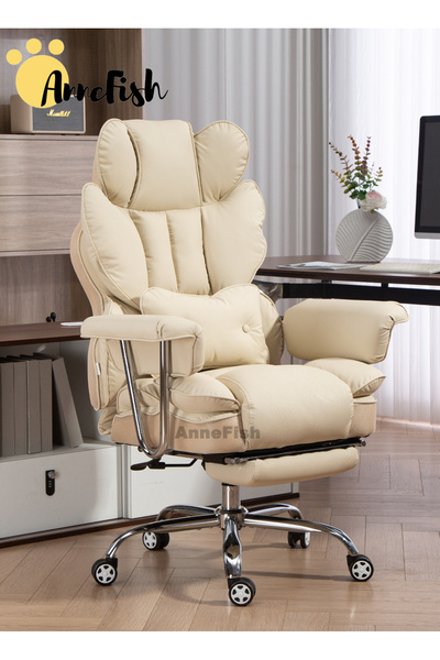 AnneFish Ergonomic Office Chair with Footrest Large Executive Cloud Swivel De...
