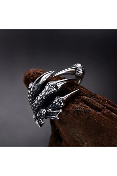 Viking Gotik Stil Motorcu Vintage Tarz Ayarlanabilir Yüzük