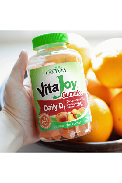 21st Century VitaJoy Daily D 50 mcg Jeleuri, 120 bucăți
