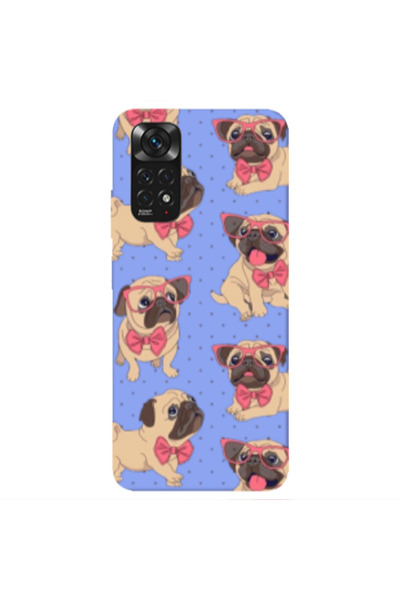 Other Xiaomi Redmi Note 11 4G Dog Spectacled Light Purple Colored Silicone TP...