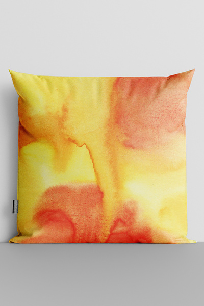 TicaretJet Watercolor Themed Double-Sided Digital Printed Throw Pillow Cover ...
