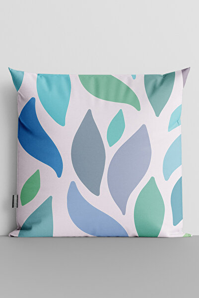 TicaretJet Colorful Leaves Double Sided Digital Printed Throw Pillow Cover