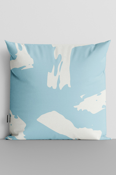 TicaretJet White Shapes Double Sided Digital Printed Pillow Throw Pillow Cove...