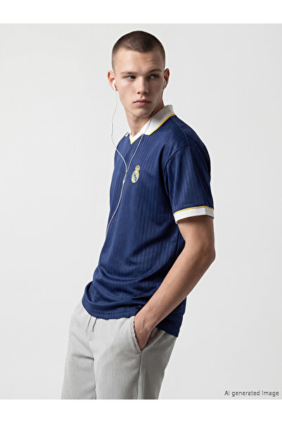 LC Waikiki Tricou sport bărbătesc Real Madrid brodat cu guler polo