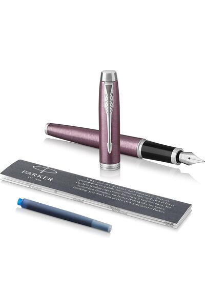 Parker قلم حبر IM، أرجواني فاتح، رأس متوسط مع حبر أزرق قابل لإعادة التعبئة (1...