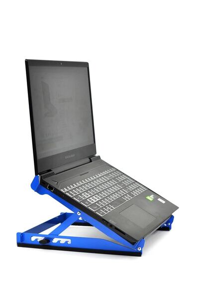 lovebox Suport pentru laptop din oțel albastru, cu 6 trepte, de 13-18 inci, c...