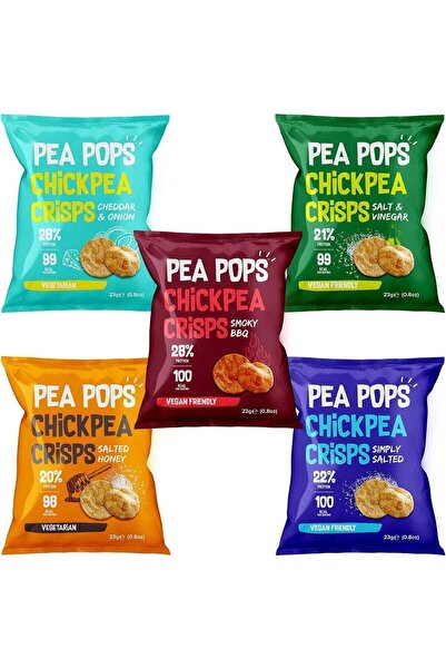 Pea Pops Healthy Protein Chips 23 g- Delicious Chikpea Crisps Less Fat, Low C...