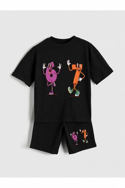 SVART WEAR Six Seven Printed Boys' Shorts Set (100% Cotton)