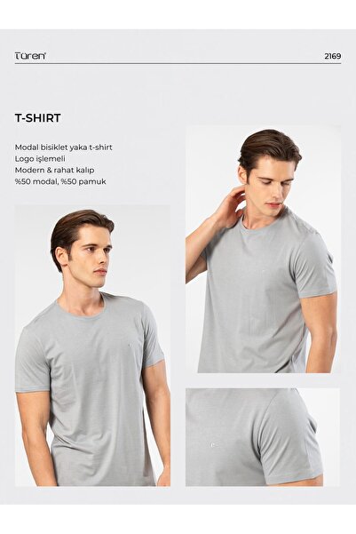 Cacharel Men's 50% Modal, 50% Cotton Crew Neck Short Sleeve Summer T-Shirt