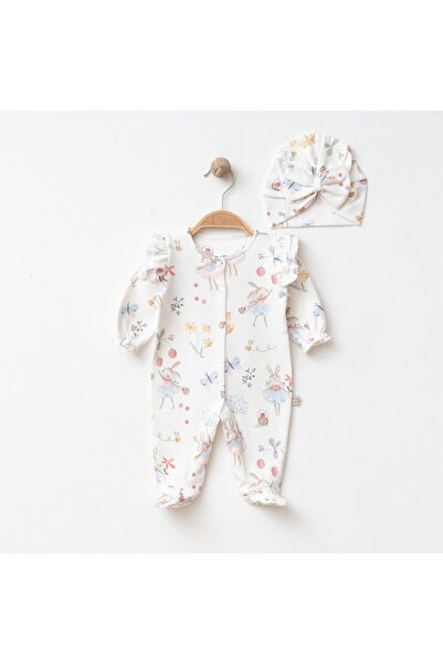 O Baby Rabbit Pattern Boneli Baby Girl Jumpsuit