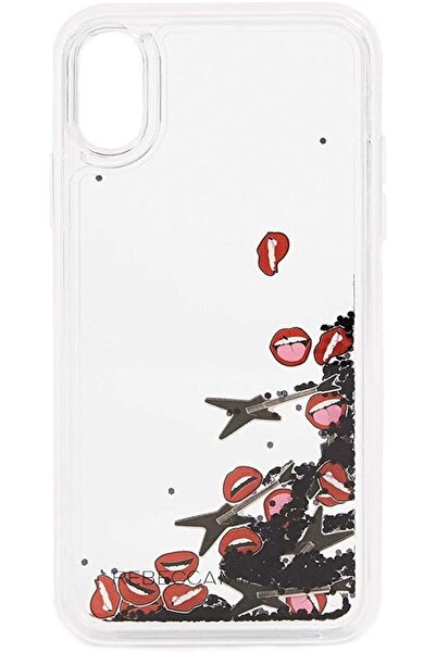 REBECCA MINKOFF IPHONE X/XS GLITTER FaLL CaSE - ROCK & ROLL LIPS