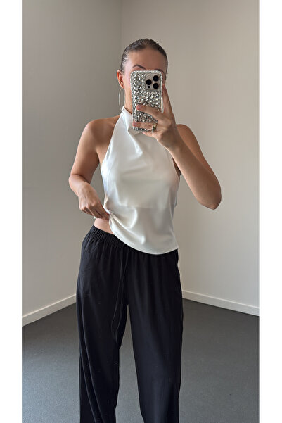 Narferita Denise Halter Yaka Saten Top
