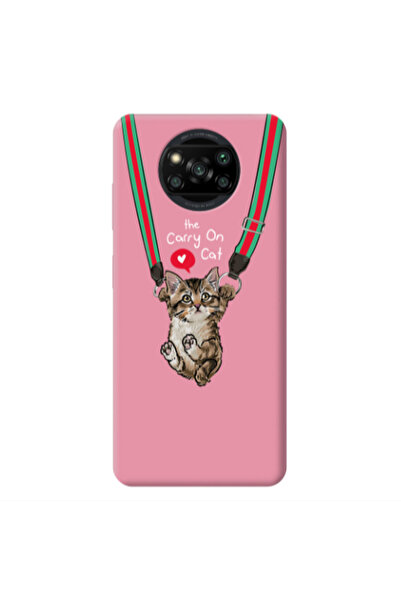Other Xiaomi Poco X3 /X3 Pro Swinging cat Pink Colored Silicone TPU Θήκη