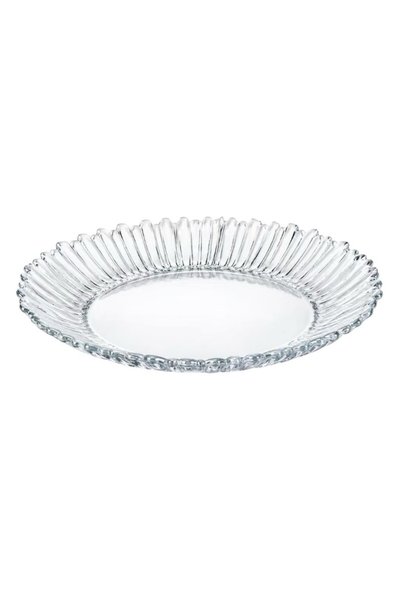Rothoplast Glass plate, round platter, 25 cm, transparent, elegant design