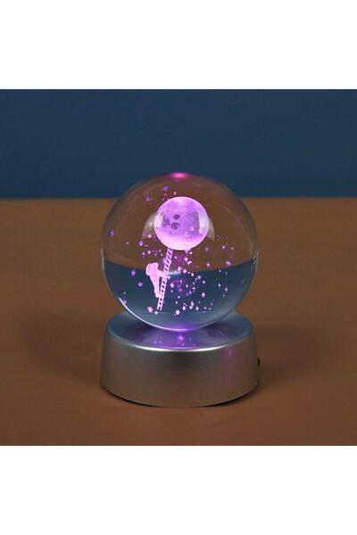 Angel Of Life Ladder Astronaut Illuminated Glass Globe with Plastic Base