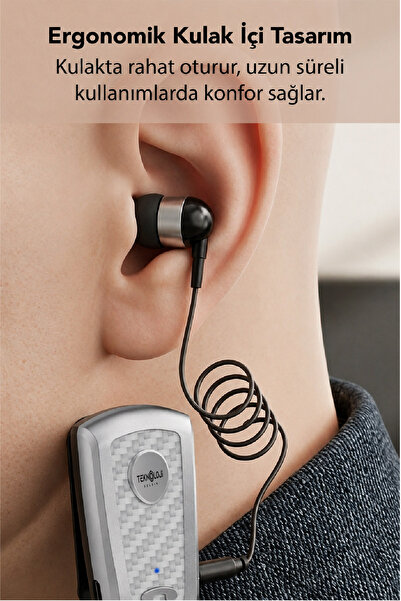 Teknoloji Gelsin Lkb-38 Bluetooth Kulaklık V5.4, Geri Çekilebilir Makaralı, 1440 Saat Bekleme, Hd Ses, Gürültü Engelleme