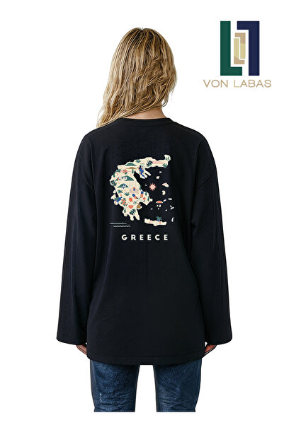 Grafftee Clothing تيشيرت أسود بأكمام طويلة وواسعة، مصنوع من القطن بنسبة 100%،...