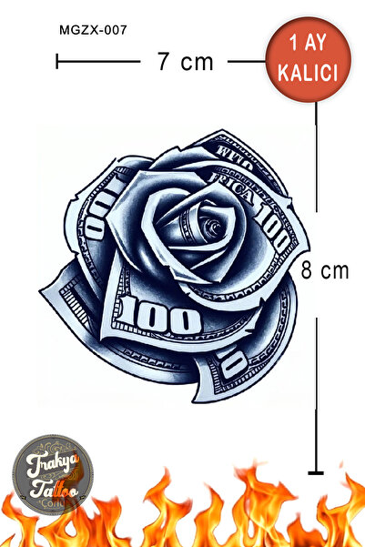 Trakya Tattoo 1 Ay Kalıcı Hayalet Orta Boy Dövme Dolar El Üstü Geçici Dövme M...