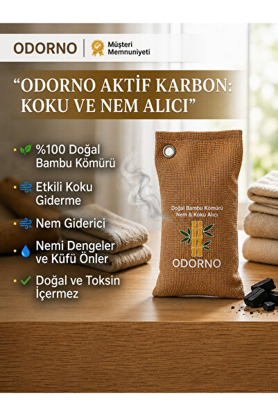 OdorNo Aktif Karbon Bambu Kömürü Koku Ve Nem Alıcı Kese 75 gr Bej