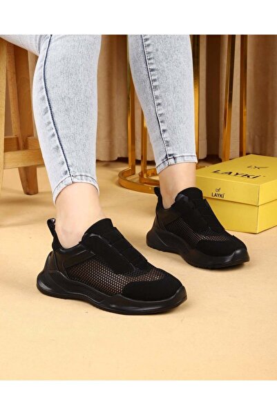layki Melax Summer Full Black Breathable Daily Walking Shoes