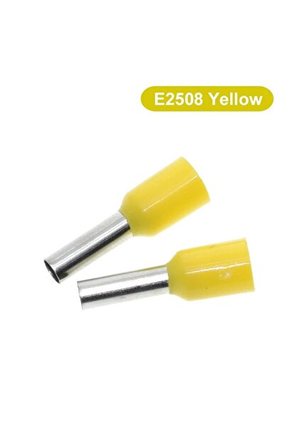 Generic Μονωμένο Ακροφύσιο E2508 100τμχ (14 AWG) - Κίτρινο