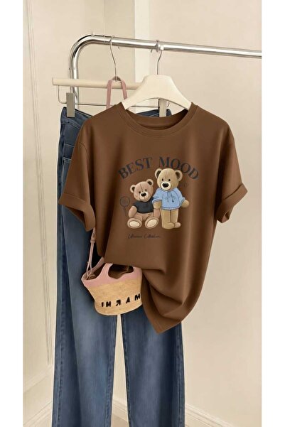 New Shine Μπλουζάκι από βαμβάκι με στάμπα Best Mood Teddy Bear