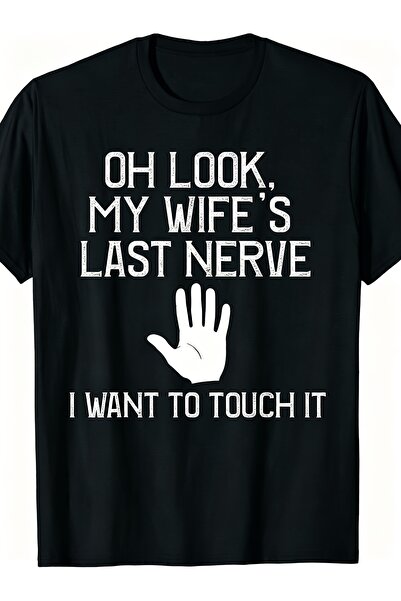 23 nisan Men's Pure Cotton T-shirt with a Funny Wife Joke Print, Summer Mensw...