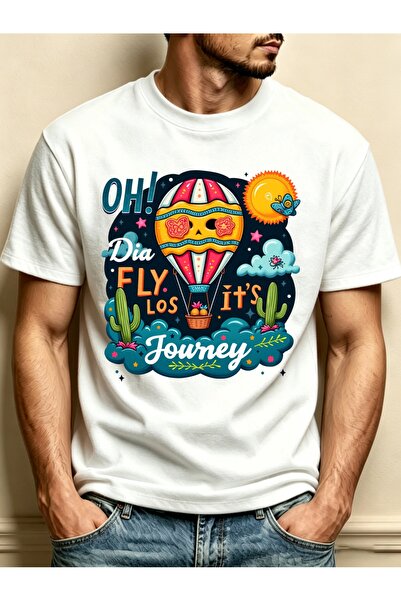 212Wear Mexican Fiesta Style Hot Air Design Men Round Neck T Shirt Loose Fit ...