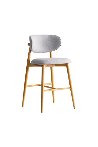 GİZSAN Cello Model 65 cm Bohem Tarzı Ada Mutfak Bar Sandalyesi Meşe Rengi Ahş...