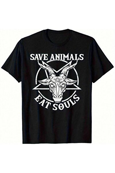 LİNA06 Pentaram Gothic Satan-Themed T-Shirt- Soft, Breathable Crew Neck Tee M...