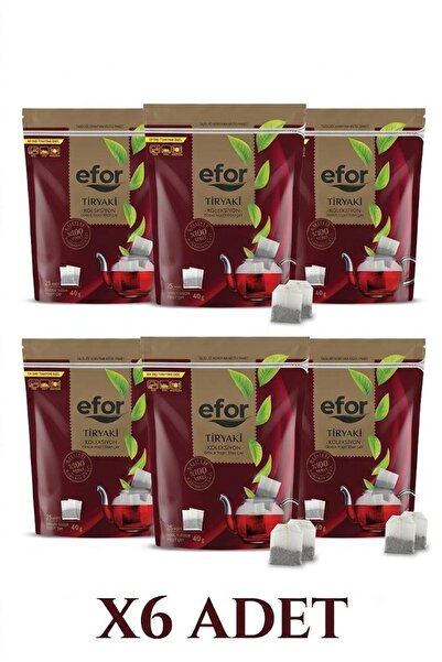EFOR ÇAY إيفور ديمليك أكياس شاي تيريكي 40 جرام 25 قطعة × 6 قطع