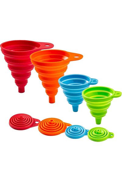 Arabest Kitchen Funnel Set 4 Pack, Small and Large, Kitchen Gadgets Accessori...