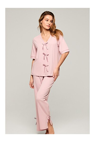 Kom Ribbo Bow Detailed Pajama Set