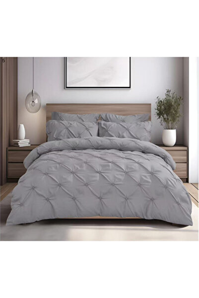 Pucioasa Lenjerie Pat 2 Persoane, 6 Piese, Finet cu Pliuri Decorative, 230 × ...