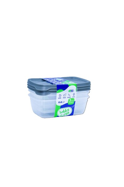 Hobby Food Container (Tupperware) 3 Pieces * 0.6 Liter